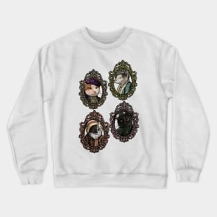 Cat Cameo Arrangement: Cats of Society Crewneck Sweatshirt